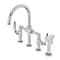 Kingston Brass KS2331KL Industrial Style Bridge Kitchen Faucet with Brass Sprayer, Polished Chrome KS2331KL - alternate 1